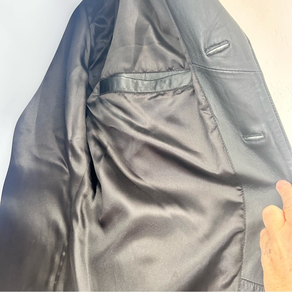 Guide Gear Men’s Black Leather Blazer Jacket Size L Classic Western - Picture 6 of 11